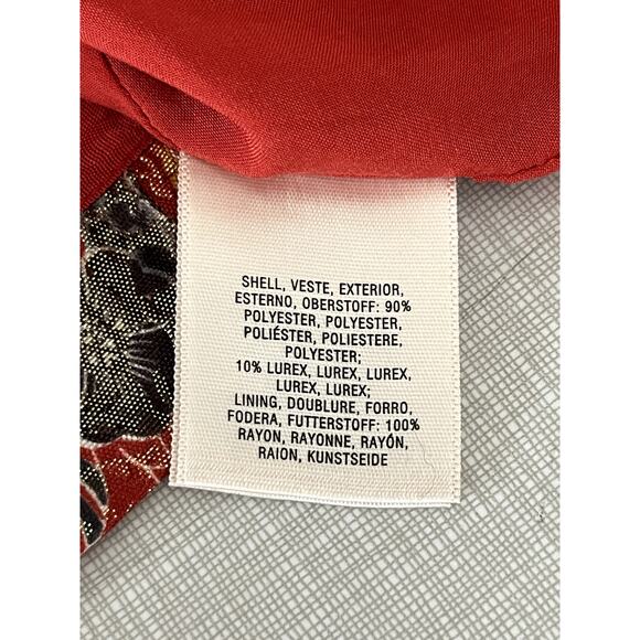 Anthropologie Metallic Skirt Mini Jacquard Holiday Party Boho Floral Pockets Fun - Picture 12 of 13